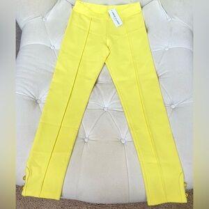 Janie and Jack yellow Button Cuff Ponte Pant